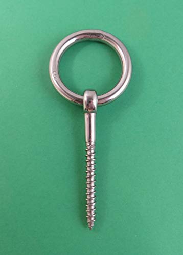 Image of US STAINLESS Stainless Steel 316 Lag Ring Bolt 1 /4 inch x 2 inch (6mm x 55mm) Marine Grade Wood Screw