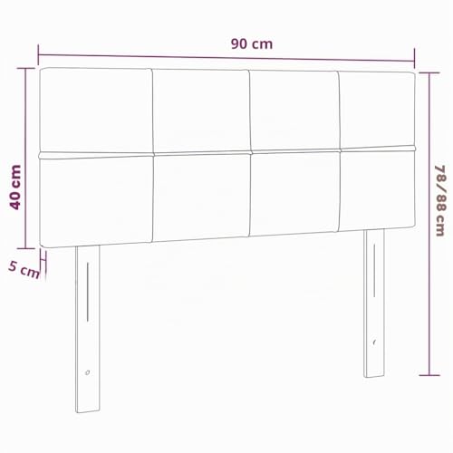 Tête de Lit Gris 90 cm Hauteur Réglable vidaXL