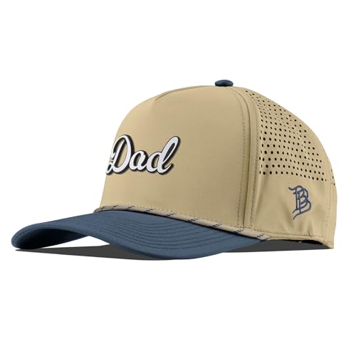 Image of Branded Bills Dad Script Hat for Men, Adjustable 5 Panel Rope Baseball Cap, Structured Snapback
