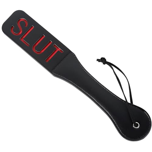Sex Paddle PU Leather Slut Spanking SM Play 12.8inch Length for Bachelorette Party Couples Bondage Fetish