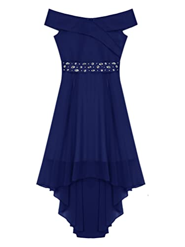 YiZYiF Girls' Off Shoulder Long Maxi Dresses with High Low Hem for Wedding Birthday Dance Pageant Party3