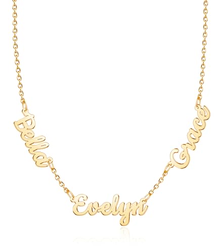 CharmSStory Custom Name Necklace Personalized for Women 18k Gold Plated Initial Nameplate Engraved Pendant Customizable Necklace