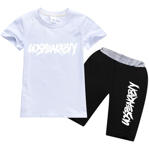 Image of amropi Boys Shorts Set Cotton T-Shirt and Short Pants 2 Pieces Summer Tracksuit for Age 2-12 Years