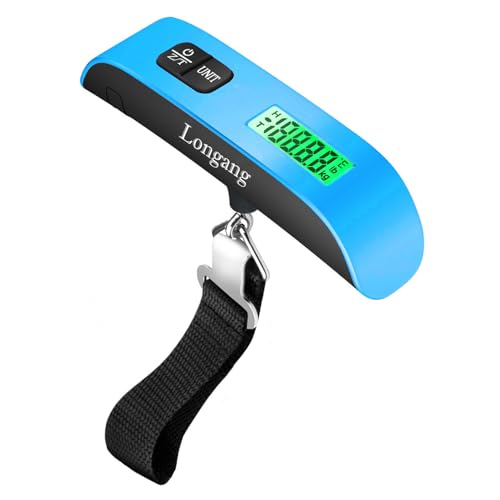 Longang Digital Hanging Luggage Scale with Backlit for Travel, Portable Handheld Suitcase Weight Scale with Hook, 110 Pounds, Battery Included