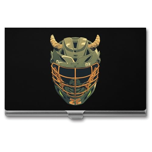 Lacrosse Helmet Business Card Holder Alloy Multi Wallet Credit Card ID Pocket Name Case
