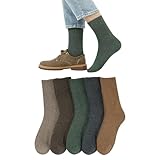 [DAMILY] 冬 靴下 メンズ 暖かい 厚手ソックス くつした メンズ スキー 防寒ソックス 保温 男性 あったか靴下 裏起毛 室内 冬用くつ下 登山 スポーツ 吸汗防臭 5足セット アウトドア 23-27cm