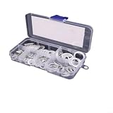 Helilyco Kupfer-Flachdichtungs-Set, rote Metalldichtung für Ring-Sortiment, Ölwannenschrauben-Mutter, Hitze-Hardware-Kit mit Box (120 Stück Aluminiumblech)