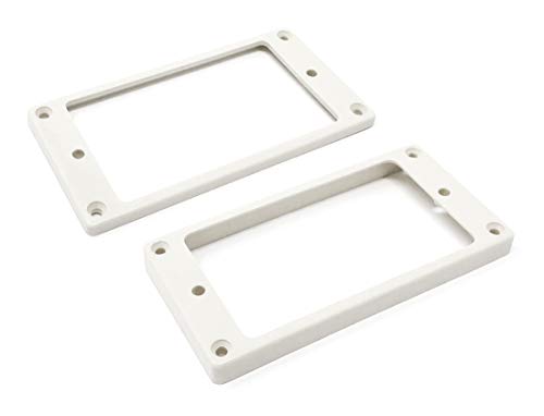 Vintage Forge White Flat Bottom Humbucker Pickup Mounting Ring Set (Bridge & Neck) compatible with...