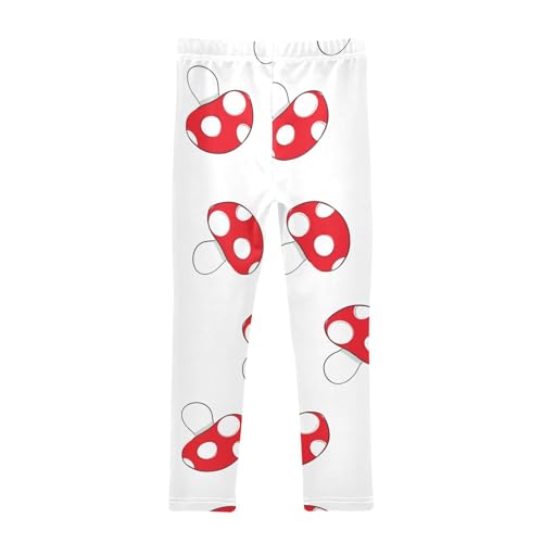 Red Mushroom Girls Leggings,Workout Leggings for Girls Toddler Athletic Legging Size for 3-10T2