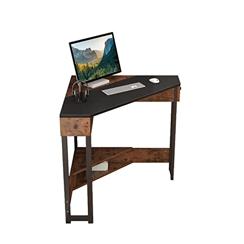 Alisened Corner Desk,31.5 Inch Triangle Computer Desk, Workstation With Drawer For Small Space, Small Corner Desk Space Saving With Storage Shelf For Home Office Bedroom #TOP6