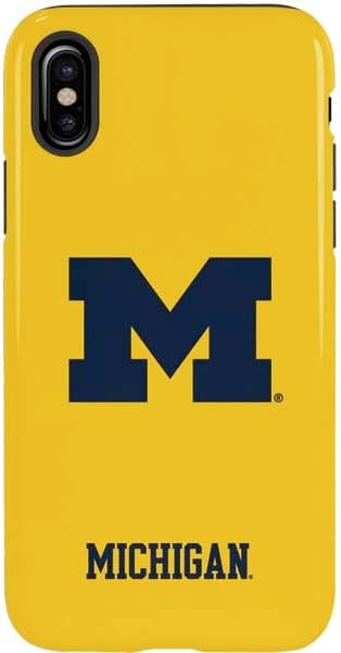 Skinit Pro Phone Case Compatible with iPhone X - Officially Licensed University of Michigan M Logo Yellow Design
