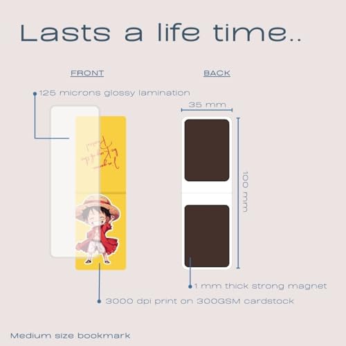 Image of Dia & Tia - Elegant & Durable Themed Magnetic Bookmarks Set � Nature, Fantasy, Inspirational Quotes, and More Best Gift for Book Lovers, Students (One Piece, Medium - 3.5x11 cm)