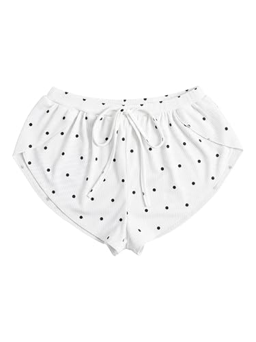 Image of MakeMeChic Women's Pajama Bottoms Floral Print Tie Front Micro Short Side Slit Summer Lounge Shorts