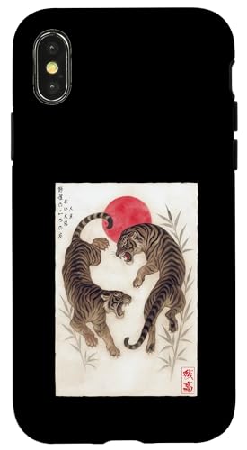 日本虎 浮世絵 木版画 江戸 美学 スマホケース iPhone X/XS 用