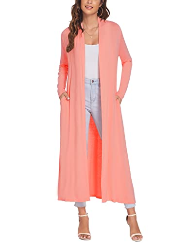 Image of Bluetime Women Floor Length Open Front Cardigan