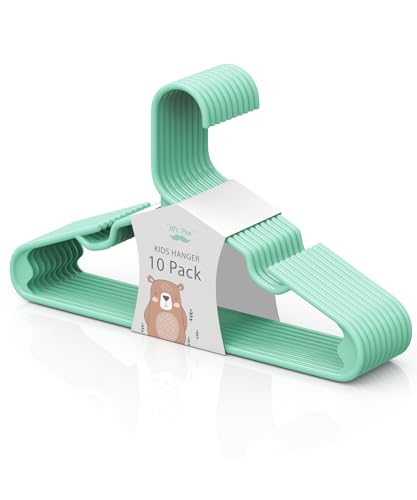 Image of Mr. Pen Kids Plastic Hangers, 10 Pack - Green Baby & Toddler Hangers