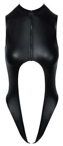 Body modelant crotchless noir en tissu extensible Cottelli S