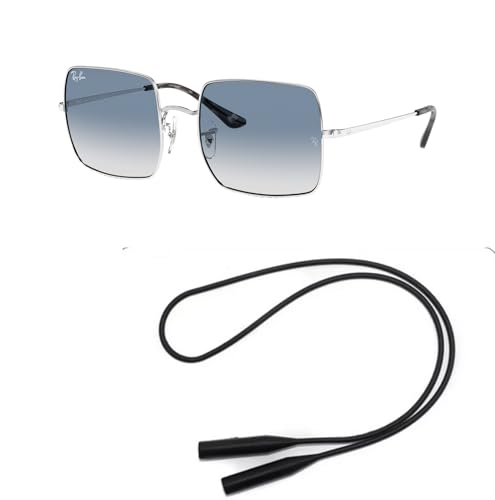 Ray-Ban RB1971 Sunglasses Bundle: RB 1971 SQUARE 91493F Square Silver Clear Gradient B and Universal Anti-slip Silicone Leash2