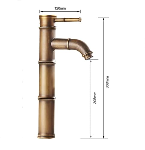 Grifo cascada latón retro para lavabo monomando antiguo 5