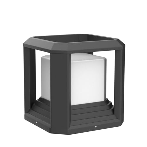 Modern LED Gate Light | Black Outdoor Pillar Lamp for Home Entrance, Boundary Wall & Garden | Decorative Warm White Gate & Post Light