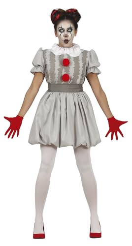 FIESTAS GUIRCA Disfraz de Payasa Vestido Gris para Mujer Adulta Talla L 42-44