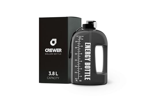 3.8 Liter Gallon Bottle, Leak Proof BPA Free 3 ltr Water Bottle with Sipper, Motivational bottle for Adult, Gallon Water Bottle with Time Marker, Water bottlee for Gym, Sports (Grey)