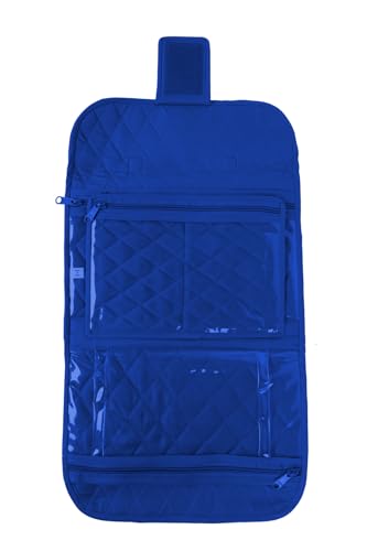 Image of Yazzii Trifold Craft Project Case - Sewing and Craft Supplies Storage Tote, Travel Organizer Bag with Clear Pockets and Handle for Knitting, Crochet, Sewing Accessories - Royal Blue