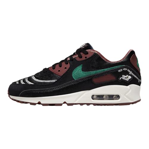 Nike Air Max 90, Chaussures de Course Femme, Voile Noir Vert Noise, 40.5 EU