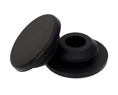 Image of ONLYKXY 10 Pcs Silicone Round Snap in Type Locking Furniture Hole Plugs Button Protective Cover Cap Head (20mm /0.78inch, Black)