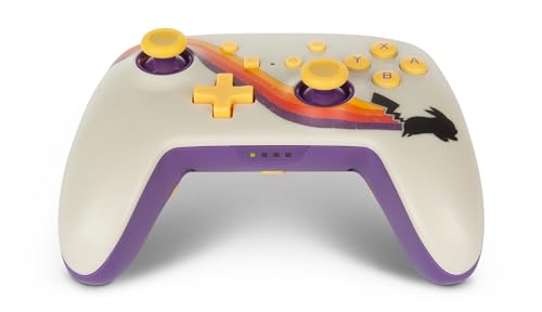 Image of PowerA Enhanced Wireless Controller for Nintendo Switch /Switch 2 / Switch Lite /OLED Model - Pokemon Pikachu Retro - White - Gamepad, game controller, Officially Licensed