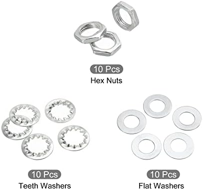MECCANIXITY 2" Lamp Pipe Kit with Lock Nuts Washers 1/8IP Thread Fasteners Assortment for Chandelier Ceiling Light Repair Assembly DIY Hardware, Pack of 35