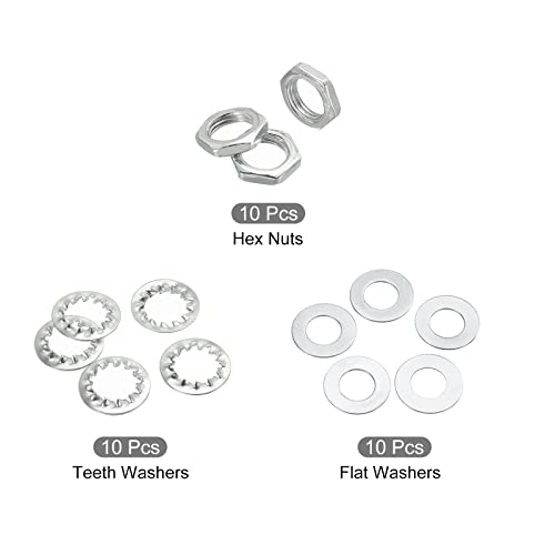 MECCANIXITY 2" Lamp Pipe Kit with Lock Nuts Washers 1/8IP Thread Fasteners Assortment for Chandelier Ceiling Light Repair Assembly DIY Hardware, Pack of 35