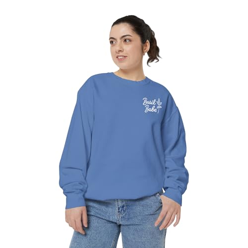 Basil Babel Sweatshirt | Unisex Garment-Dyed, Perfect for Fall, Trendy Gift, Eco-Friendly Apparel, Casual Wear3