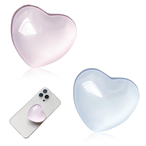 Pink Jsoerpay - 2 Anelli Portatrasparenti Per Cellulare Con Rotazione 360° E Base Adesiva, Supporto Universale Per Telefono E Tablet, Ideale Per Selfie E Video - 2
