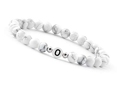 White Pearl Bracelet (Initial Bracelet) Bracelet for Couples with Letter O Olivia Oriana Onna Ofelia Ophelia Olive Ora Olwyn Orla Omar Orson Owen Oisin Oliver Orion Ollie Orlando Ozzy