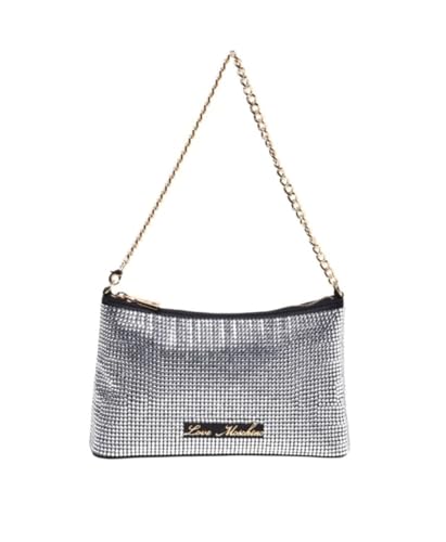 Sac Love Moschino SAC MATT SATIN d'exception noir à strass pour un style couture