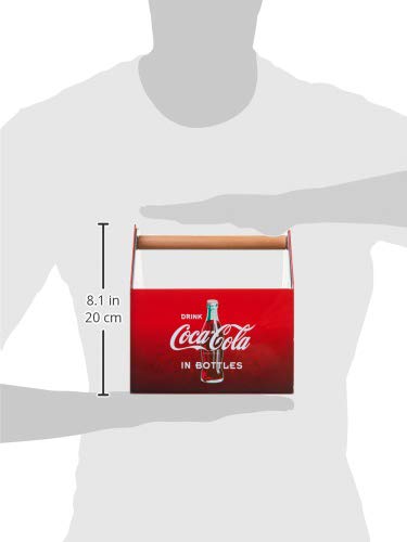 The Tin Box Company Coca Cola Galvanized Tin Utensil Caddy With Handle, Red #TOP4