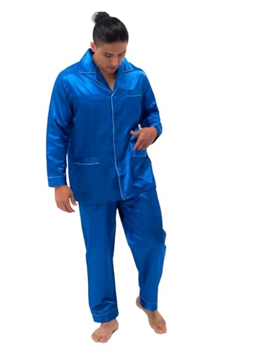 Mens Light Brushed Back Satin Pajamas4