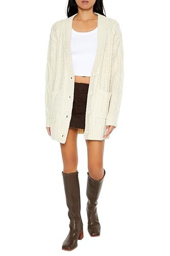Forever 21 Women's Chunky Knit Cardigan Sweater2
