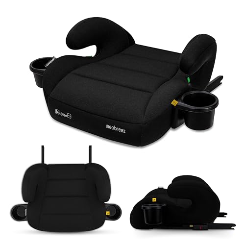 Neobreez i-SANFARO i-Size ISOFIX Backless Booster Car Seat Double Padded Foam Compact Lightweight&Portable Kids Car Seat Arm Rest Seat 2 Cup Holder ECER129(6-12yrs 125-150cm 22-36kg 2yrs warranty)