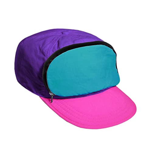 Cap-sac Fanny Pack Hat – Retro 80s/90s Hat with Zip Pocket |Festival Rave Cap |Funny 80s Party Gag Gift for Men & Women