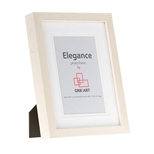 GR8! Art Elegance - Marco de Fotos 15x20 de Madera Blanco - para Foto de 10x15 - Portaretratos Moderno - Hecho de Madera Real - Portafotos con diseño de galería con un Original Doble Marco