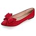 TN TANGNEST Women Fashion Bowknot Flats Comfort Pointed Toe Dress Shoes Red 41(9)