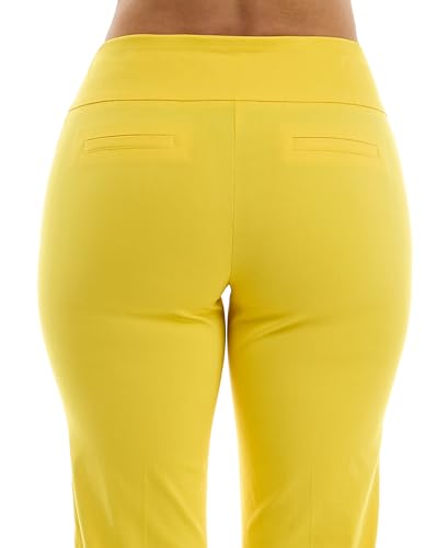 Zac & Rachel Women's Millennium Fabric Pull-On Slim Leg Pant, Habanero Gold, 104