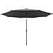Produktbild HENGMEI 300cm ALU Sonnenschirm Gartenschirm Terrassenschirm Marktschirm Ampelschirm Strandschirm Kurbelschirm mit UV Schutz 40+ für Balkon, Garten, Terrasse (300cm, Dunkelgrau)