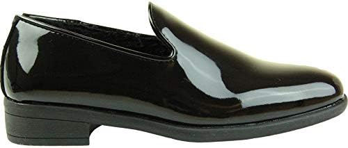 VANGELO Boy Dress Shoe Vallo-3 Loafer Slip On Formal Tuxedo for Prom Wedding Plain Square Toe Ortholite Insole Black Patent Size Big Kid 6Y | Image 4