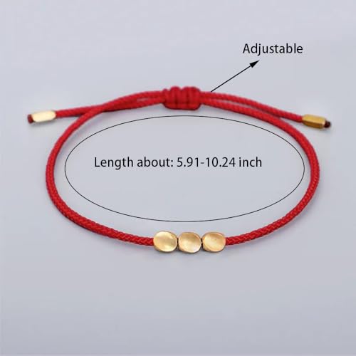 Red String Bracelet,Feng Shui Chinese Tibetan Bracelets for Women Red Thread Rope Buddhist Charm Gold Amulet Yoga Prayer Bring Positive and Blessing Energy Lucky Unique Gift4
