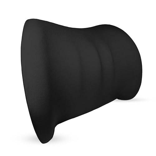 Syke Memory Foam Lumbar Support Pillow for Back Comfort - Ergonomic Design for Office Chairs, Car Seats, and More - Relieve Lower Back Pain with Firm and Breathable Cushion - Ideal Back Support(Black)