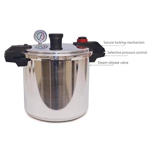   T-fal-Pressure-Cooker-Aluminum-Pressure-Canner-22-Quart-3-PSI-Settings-Cookware-Pots-and-Pans-Large-Capacity-Cooling-Racks-Recipe-Booket-Canning-Vegetables-Meats-Poultry-Seafood-Silver