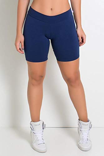 Conjunto Fitness Academia Ginástica Ciclistas Top e Bermuda Suplex (M, Azul Marinho)